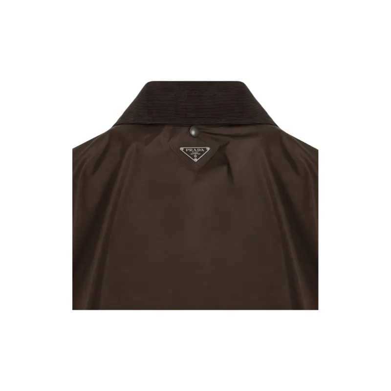 PRADA Corduroy Collar Long Sleeved Storm Jacket-2