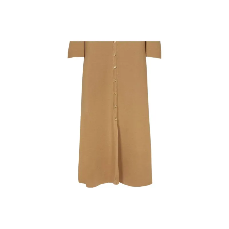 Chloé V-Neck Button-Up Long Sleeve Shirt Dress-3