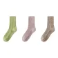 Fall Winter Warming Dot Flower Wool Socks Combination ② (Green+Oats+Coffee)