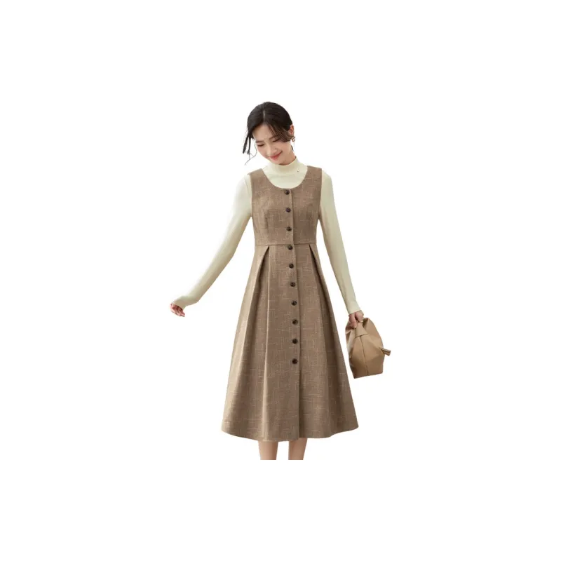 SENTUBILA Sleeveless Dress Women's Brown-2