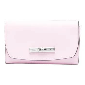 LONGCHAMP Roseau Calfskin Wallet Women's Light Pink