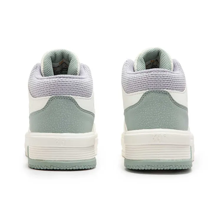 361° Slip Resistant Shock Absorbers High Top Skateboard Shoes Women's White Green-3