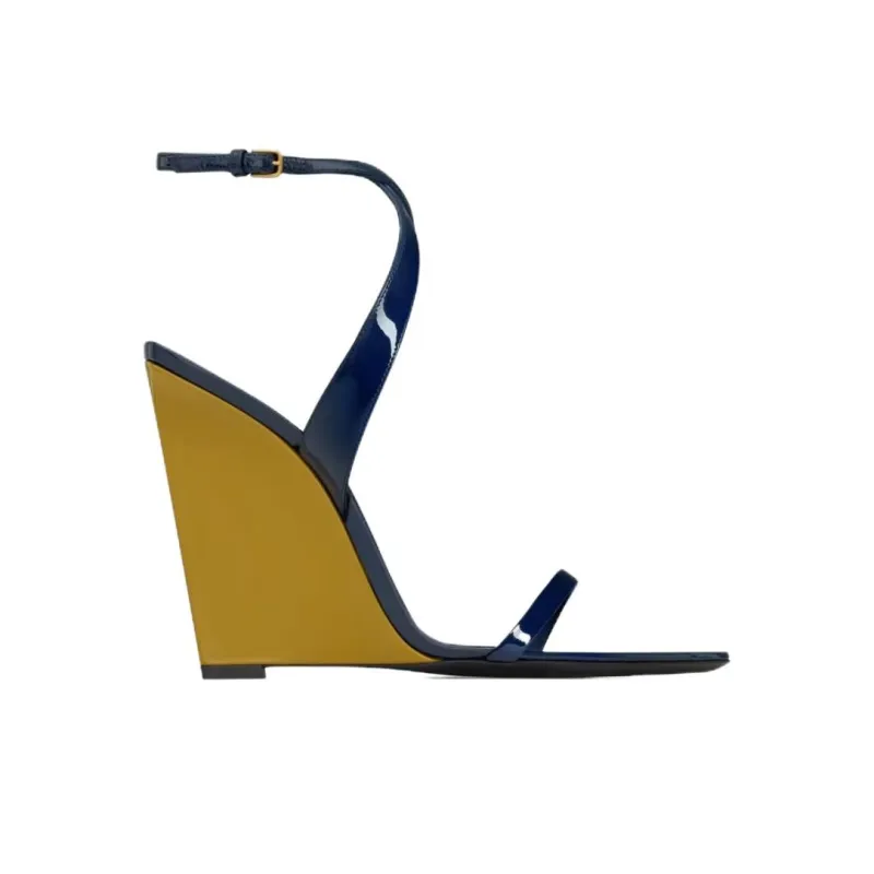 SAINT LAURENT Salomé Strap Sandals 11cm Women's Marine Blue-1