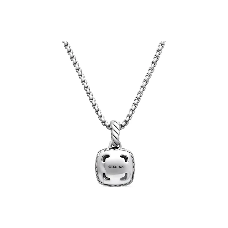 David Yurman Sterling Silver Petite Albion Diamond Pendant Necklace 7mm-1