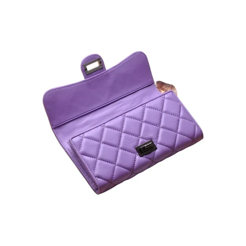 DIFENISE Top Grain Sheepskin Money Clip Handheld Cell Phone Card Holder Wallet Regular Women's Multicolor-7