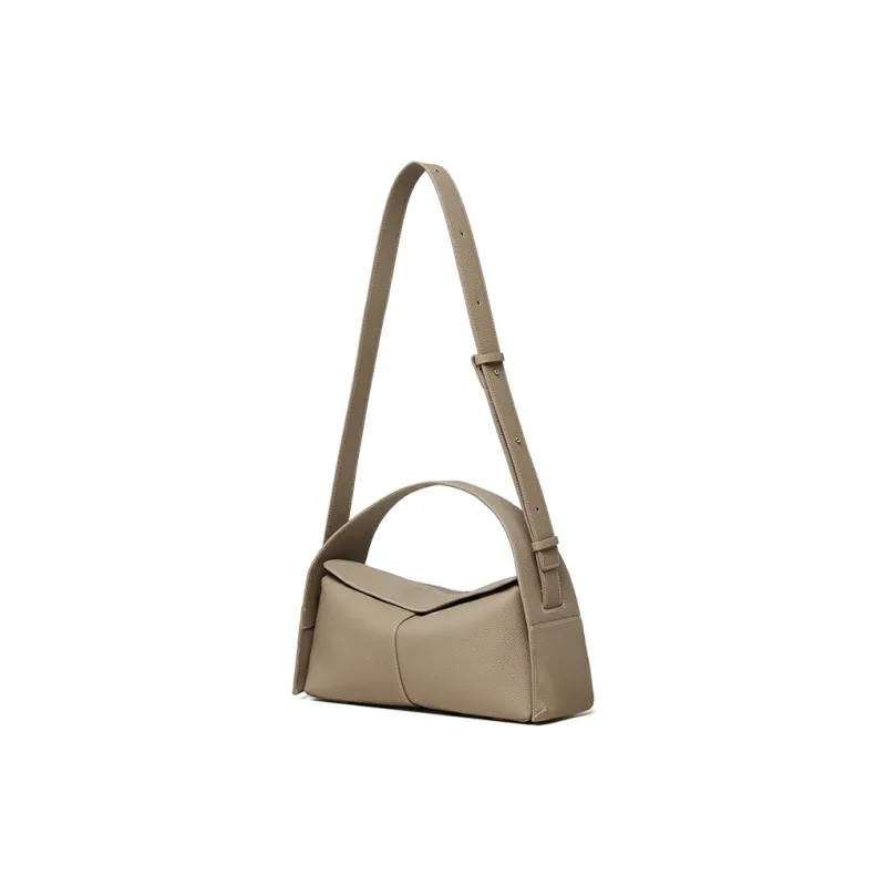Carnival Keep Top Grain Cow Leather Shoulder Bags Handbags Regular Women's Apricot/Black-2