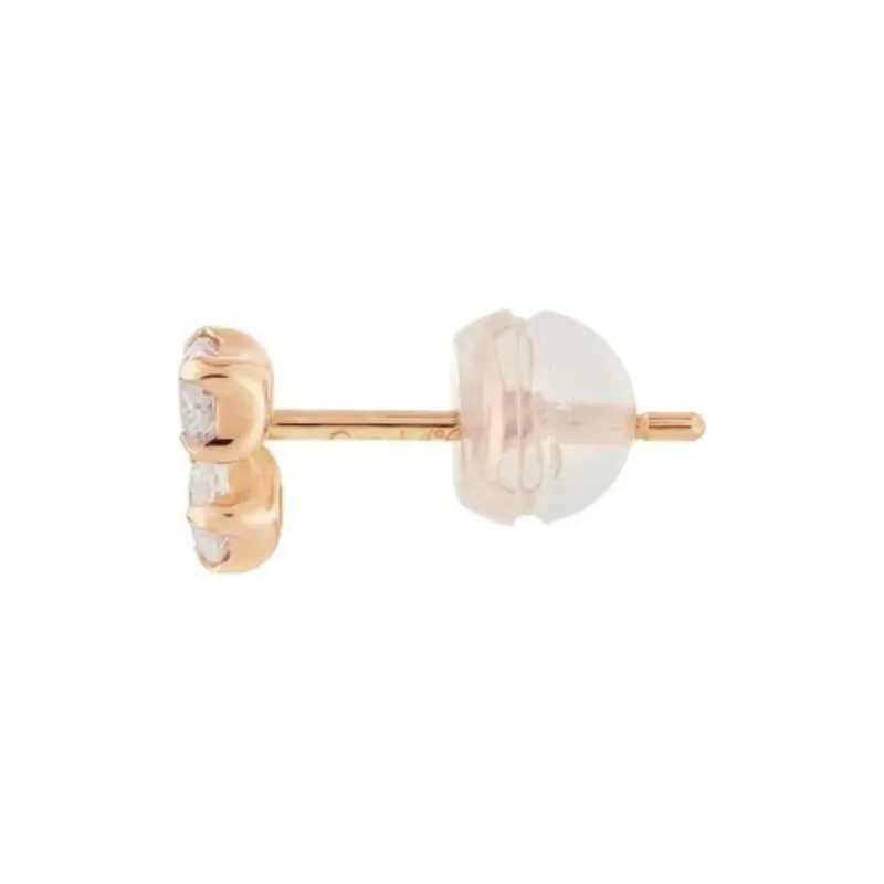 Canal 4℃ Tanzanite K10 Rose Gold Cubic Zirconia Stud Earrings Women's Gold-1