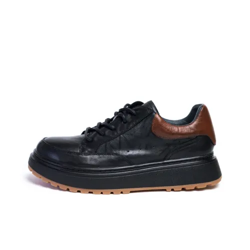 Brounvanm Wear Resistant Low Top Casual Shoes Men's Black
