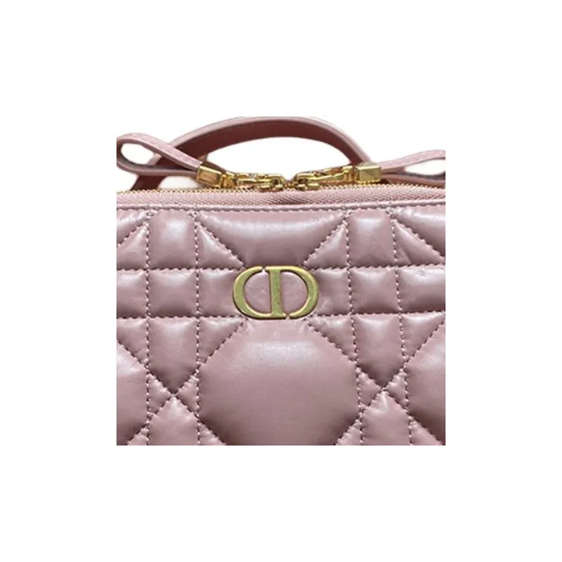 DIOR Cow Leather Portable Crossbody Bag, Shoulder Bag Women's Light Brown-4