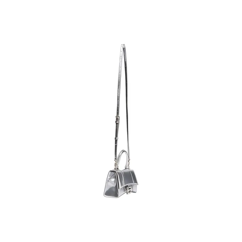 Balenciaga Hourglass Calfskin Handbag Women's Silver-2
