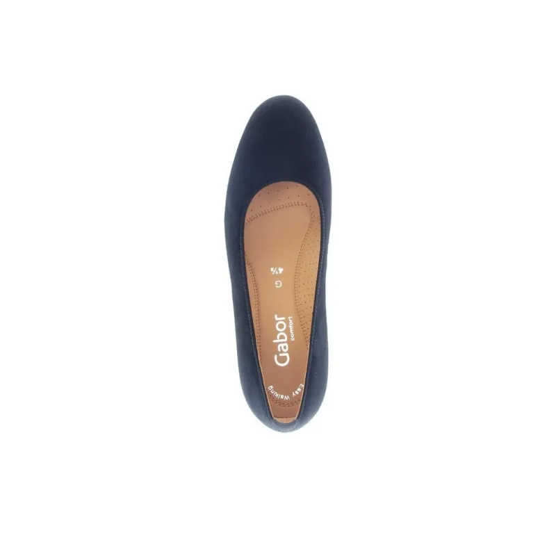 Gabor Comfort Chunky Heel High Heels 4cm Women's Blue-3