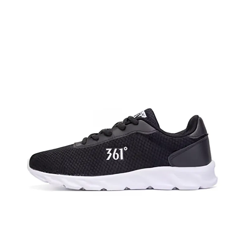 361° Cushioning Wear Resistant Low Top Running Shoes Women's Black White-0