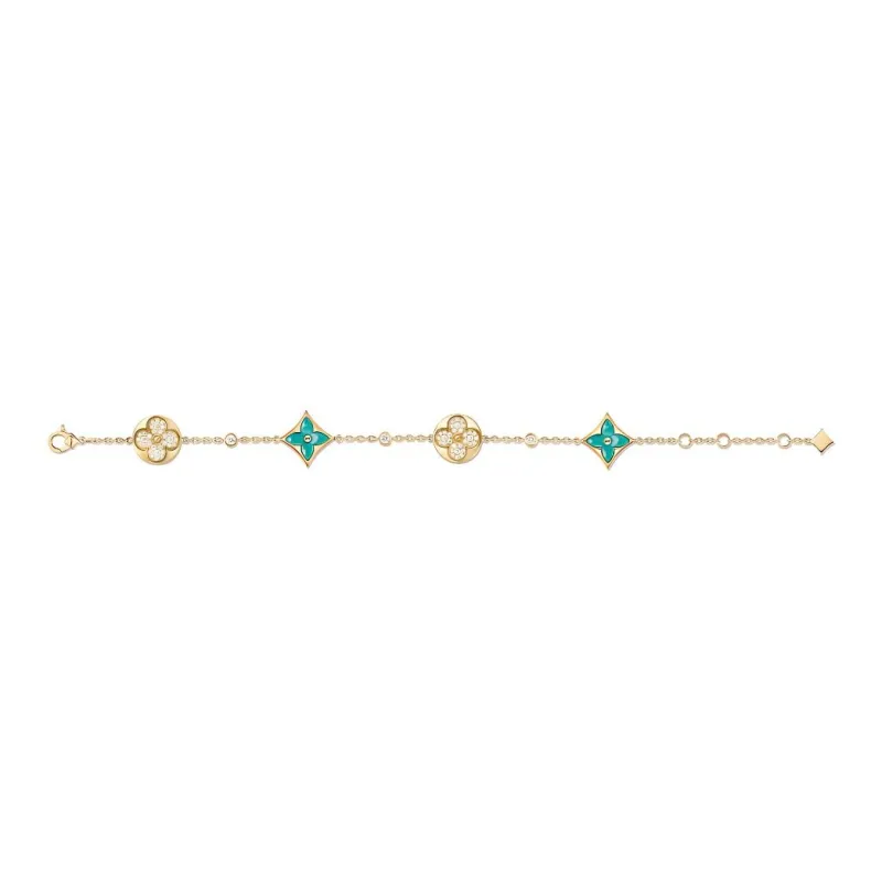 LOUIS VUITTON Color Blossom Bb Multi Pattern Bracelet Yellow Gold Amazonite And Diamonds-1