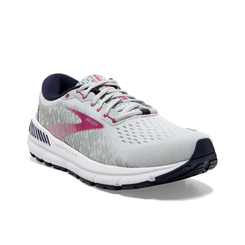 Brooks Addiction GTS 15 Lightweight And Wear-resistant Low-Top Casual Running Shoes Women's Gray Purple-2