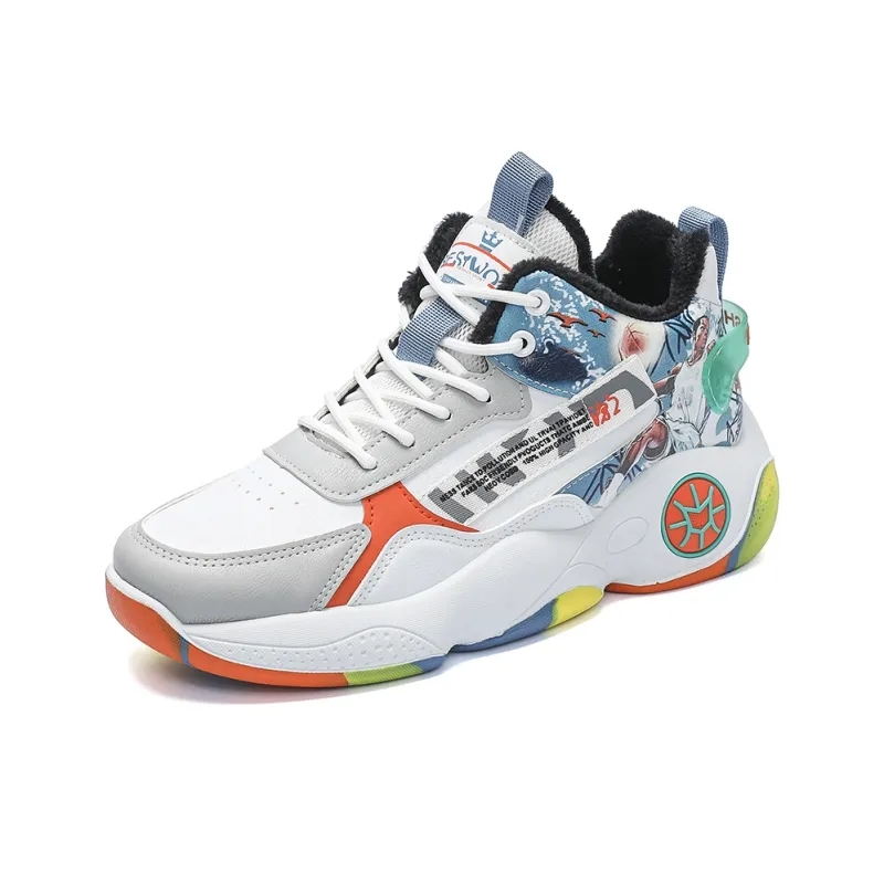 MUSNODO Cushioning, Slip Resistant, Abrasion Resistant, Breathable, Coverage, Support Mid Top Basketball Shoes Men's-13