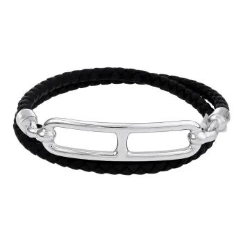 HERMES Calfskin Bracelets Women's Black