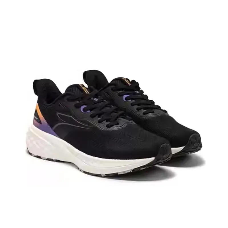 361° Cushioned Slip Resistant Low Top Casual Running Shoes Men's Black Purple-5