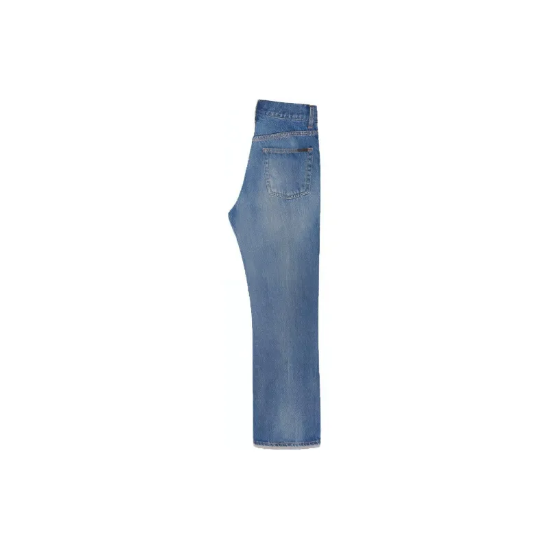 SAINT LAURENT Cropped High-rise Jeans-1