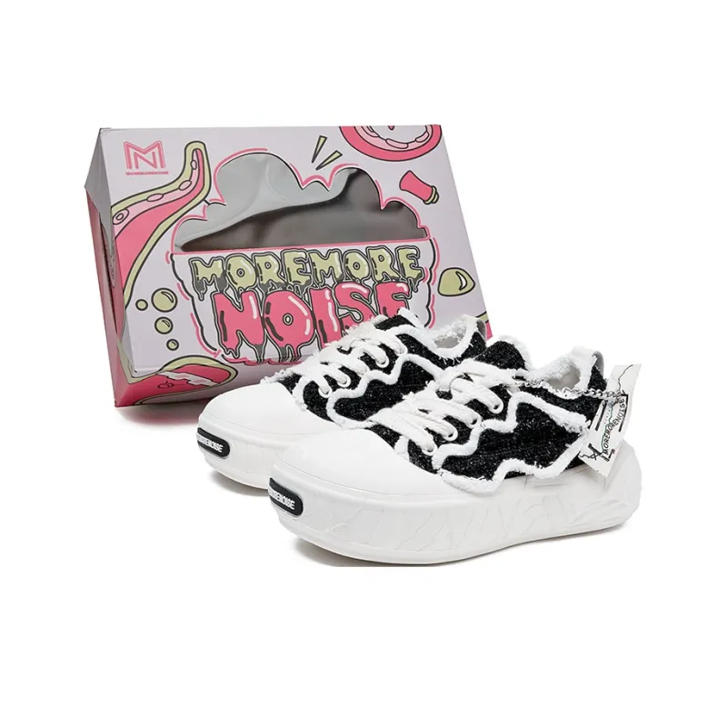 MOREMORENOISE Canvas Shoes Women's Low Top White-0
