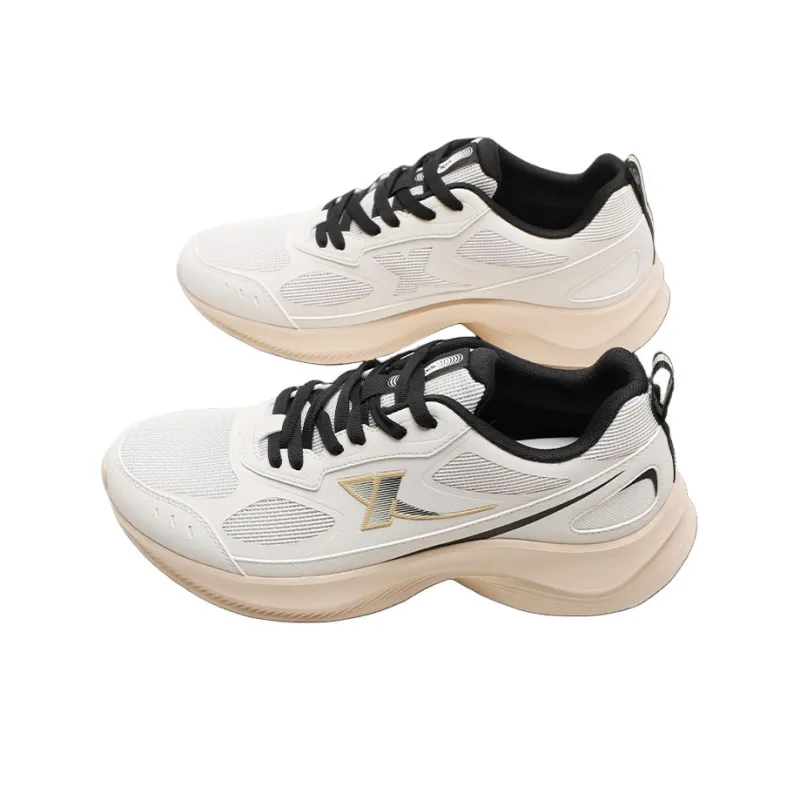 XTEP Anti Slip And Wear Resistant Breathable Low Top Casual Running Shoes Men's White Sand Gray-4