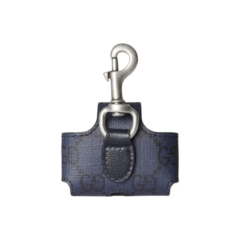 GUCCI Canvas Earphone Case Unisex Blue-2