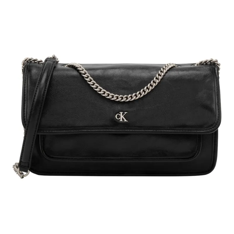 CALVIN KLEIN Synthetic Material Shoulder Bag Medium Size Women's Space Black-0