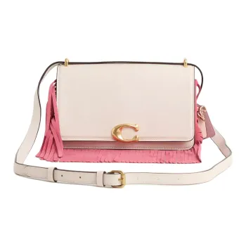 COACH Bandit Refined Calfskin Shoulder Bag, Crossbody Bag Medium Size Women's Brass With Ivory