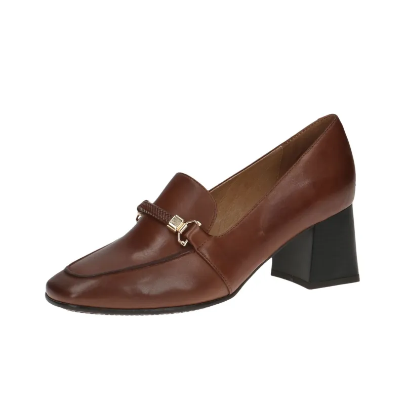 CAPRICE Tessa Chunky Heel High Heels Women's Brown-1