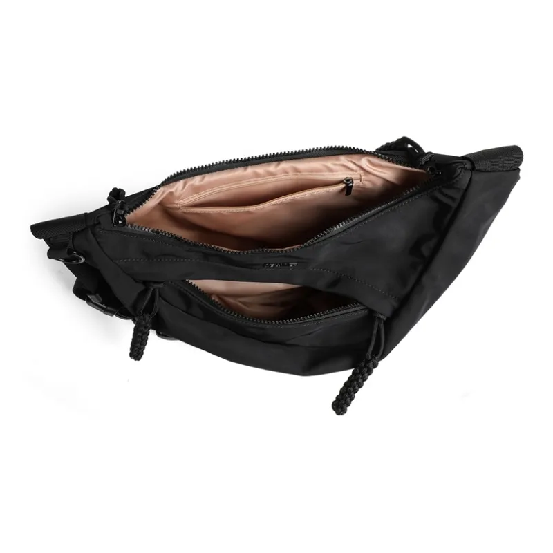 C°BANNER Fabric Crossbody Underarm Ox Horn Sling Bag Women's Black-4