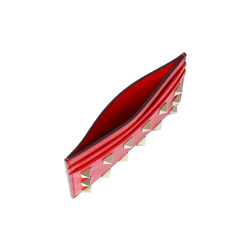 Valentino Calfskin Wallets Card Holders Women's Red-4