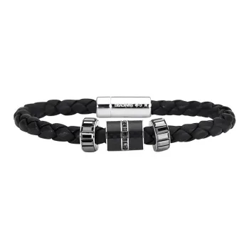Swarovski Faux Crystal Fortune Bead Bracelet Men's Black
