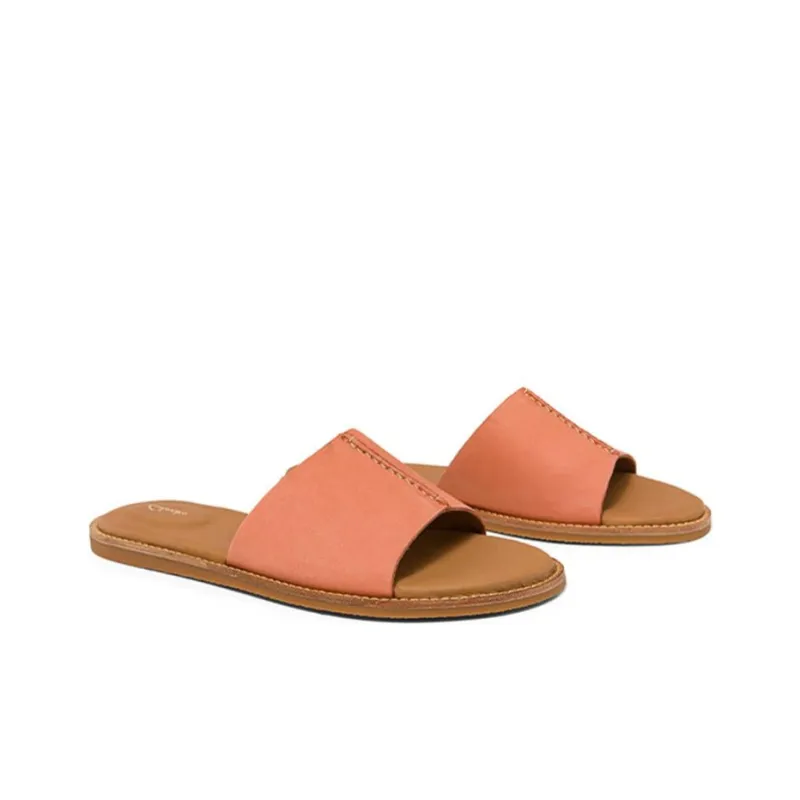 Clarks Rubber Sole Massage Antibacterial Quick Dry Slide Slippers Women's Coral Red-3