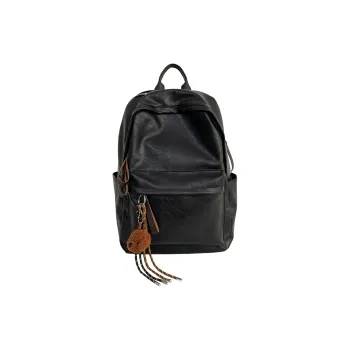SURELAPTOP PU Backpacks Backpack Large Size Unisex Black/Yellow Brown/Brown
