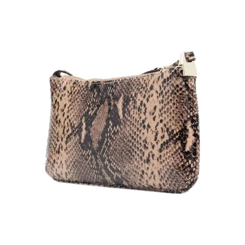 Manu Atelier PITA Series Snake Skin Arrow Bag One Shoulder Handbag Mini Women's Brown-1