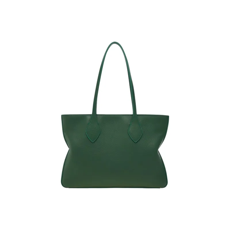 FERRAGAMO Cow Leather Tote Bag Shopping Bag Handbag Shoulder Bag Small Size Women's Forest Green-2