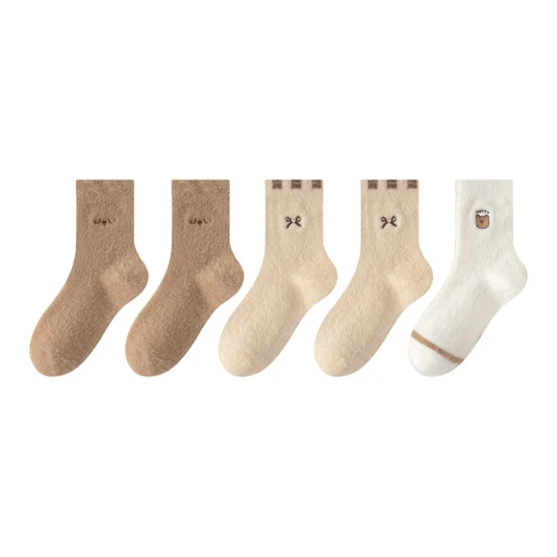 MIIOW Mid Calf Socks Women's Combo Set-17