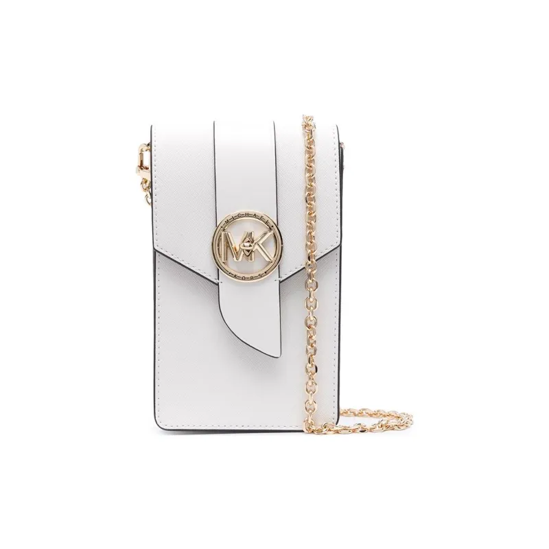 MICHAEL KORS Charm Cow Leather Cell Phone Pouch Small Size Women's White-1