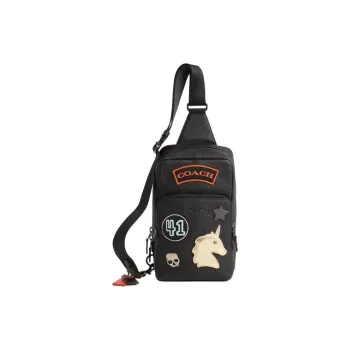 COACH Gotham Calfskin Sling Bag Small Size Unisex Black