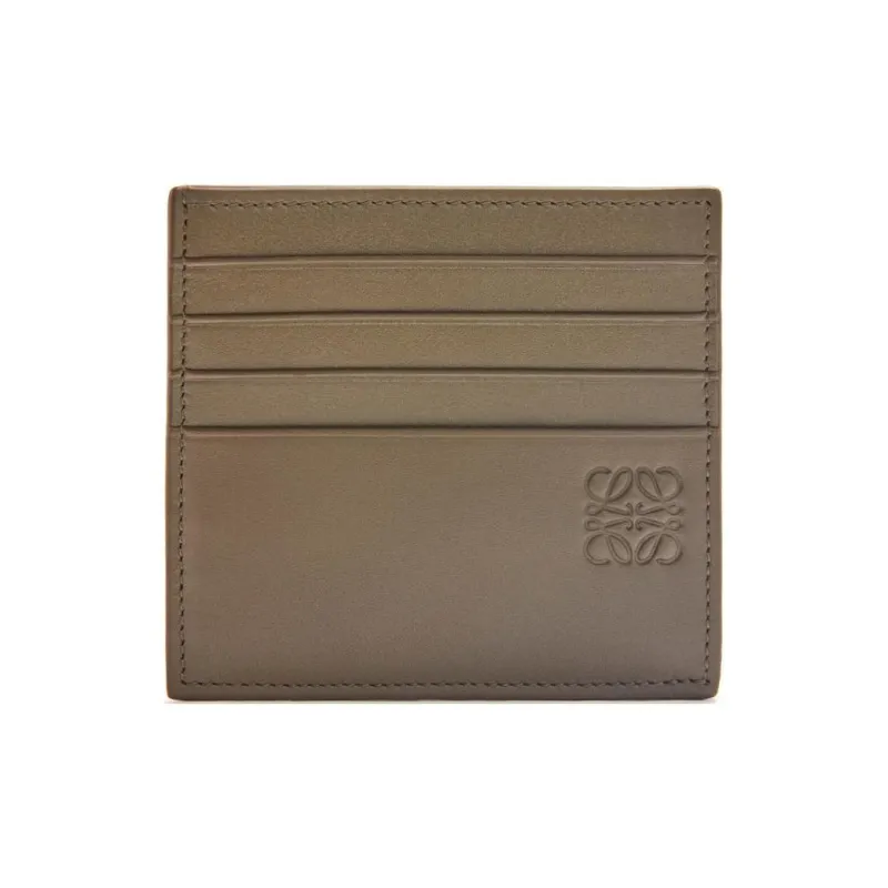 LOEWE Cow Leather Card Holder Men's Dark Khaki Green & Khaki Green-0