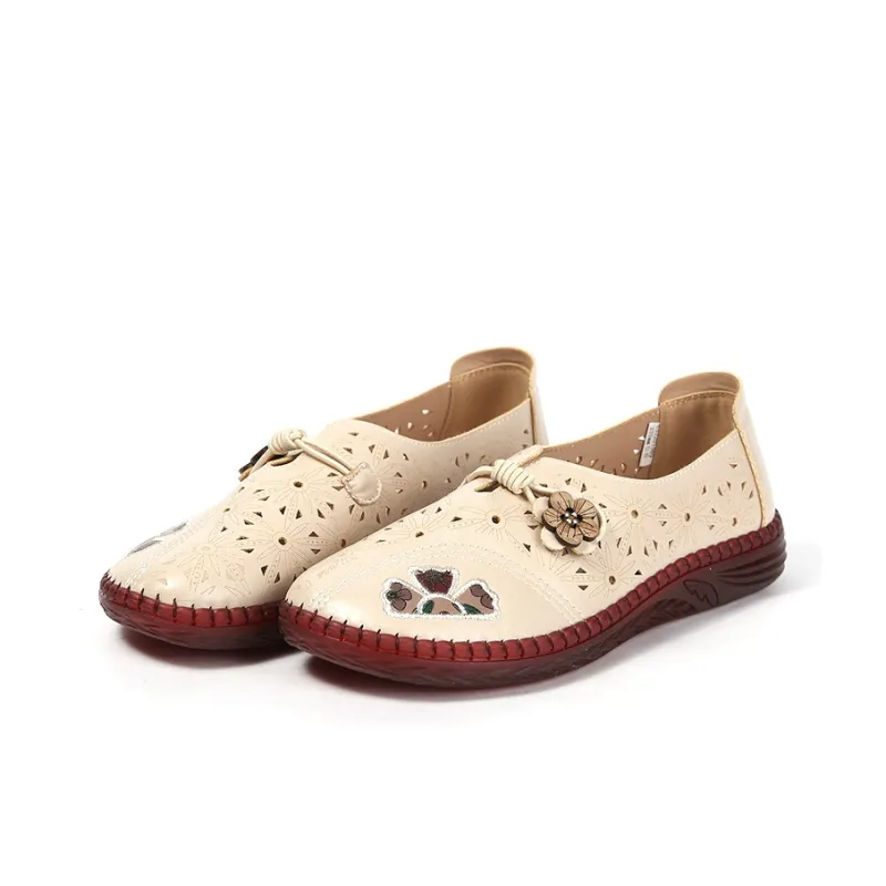 Old Meihua Casual Single Shoes Women's Ecru-2