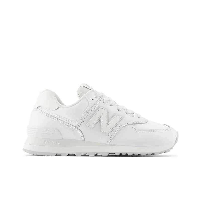 New Balance 574 Triple White Leather Women's-1