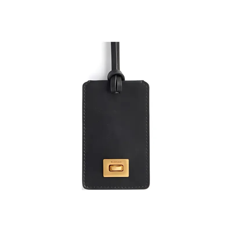 Balenciaga Cow Leather Metal Keychains Women's Black-2
