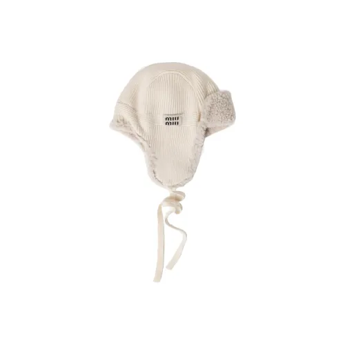 MIU MIU Silver Trapper Hats Women's White