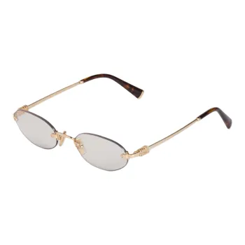 MIU MIU Metal Rectangular Sunglasses Unisex Gold