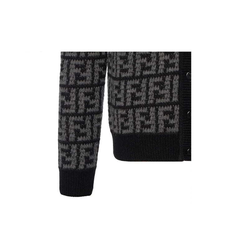 FENDI Monogrammed Button Up Cardigan-5