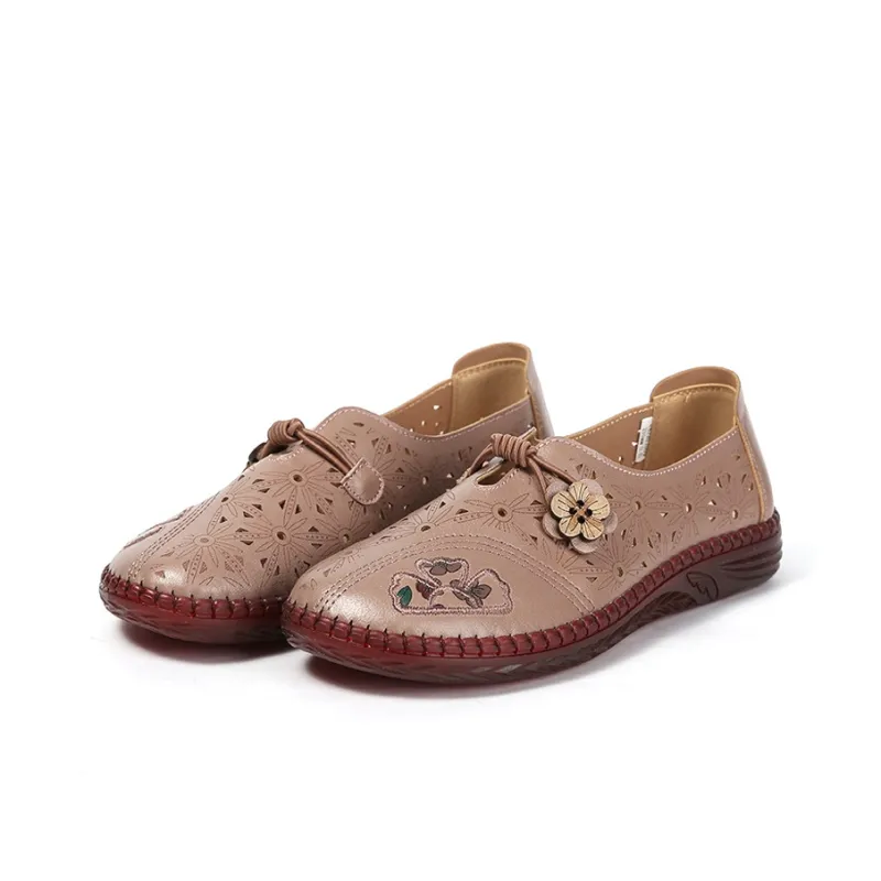 Old Meihua Casual Single Shoes Women's Apricot-2