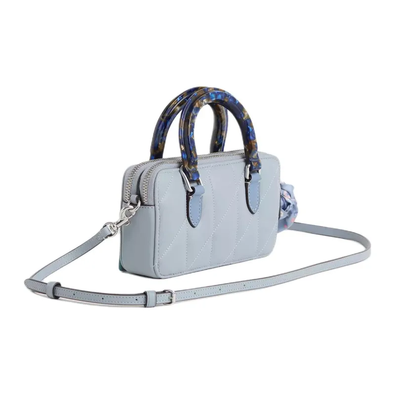 COACH Kira Nappa Leather Pillow Bag Shoulder Bag Crossbody Bag Handbag Small Size Women's Blue-1