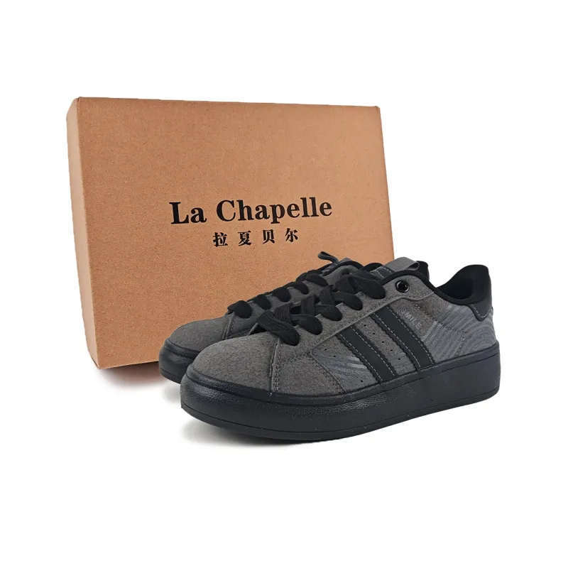 La Chapelle Abrasion Resistant Slip Resistant Skateboard Shoes Women's Black Warrior-0
