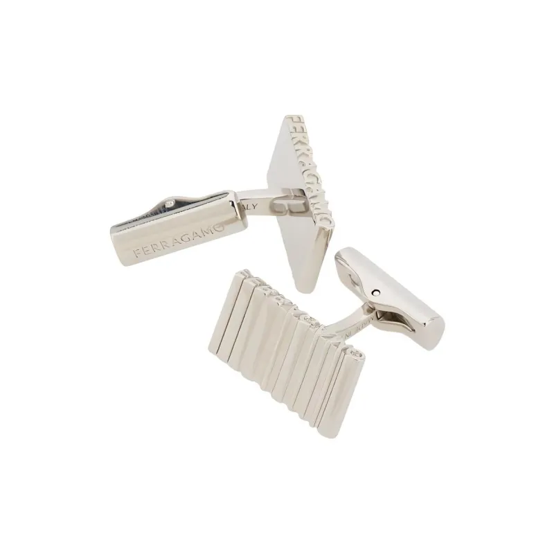FERRAGAMO Brass Cufflinks Men's Silver-1
