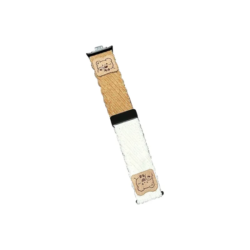 MSSM Watch Band Red Beige Compatibility Fabric Material-8